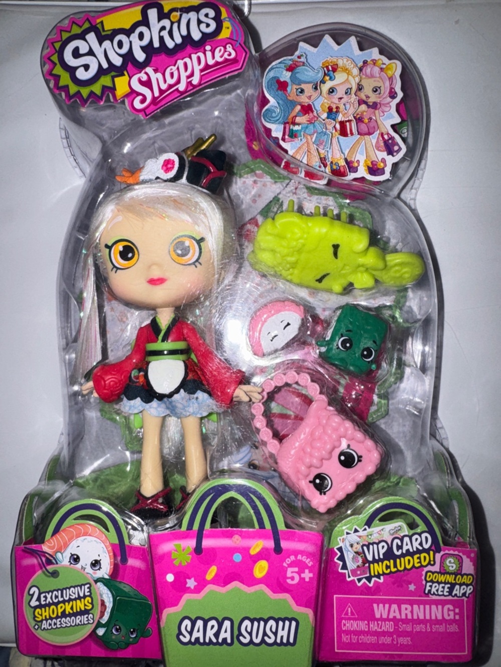 New Shopkins Shoppies Sara Sushi Doll - Chef Club NIB Factory Sealed Vintage